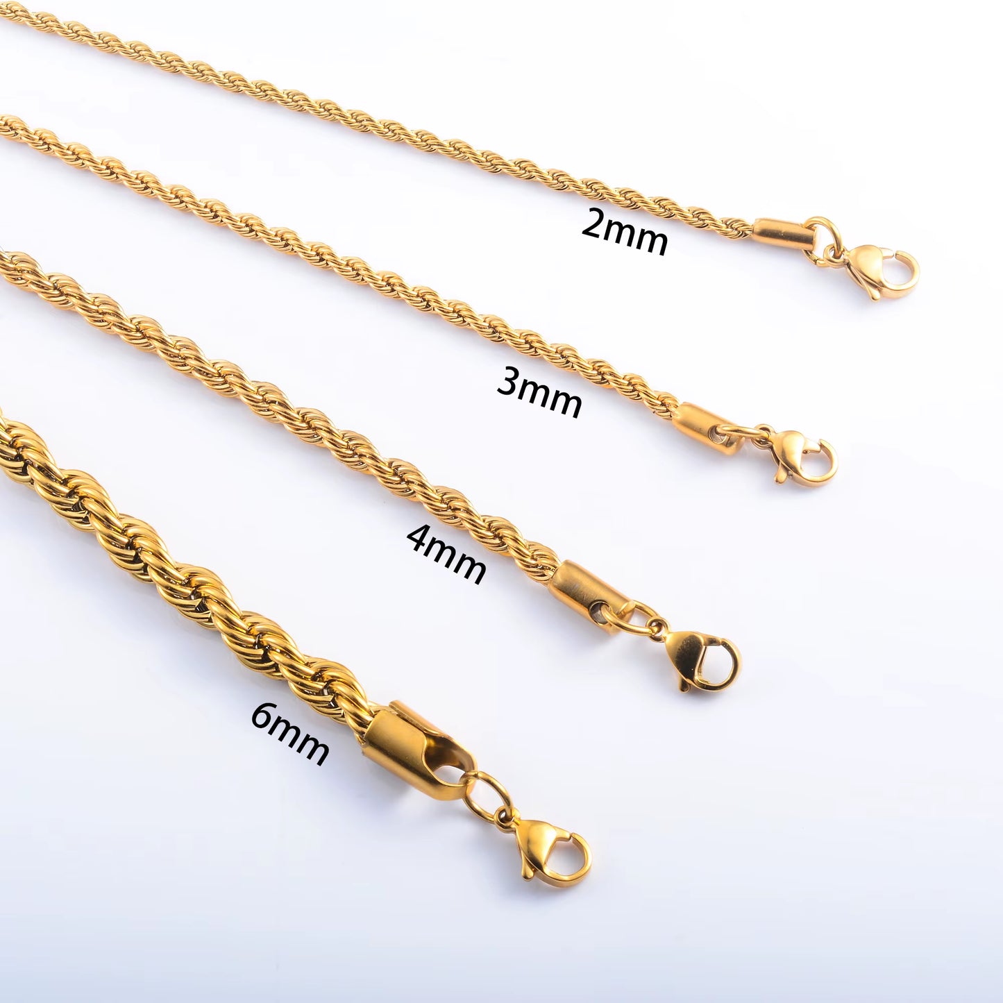 Men Rope Chain Bracelet for Women Stainless Steel Bangle Gold/Silver Color Ankle Anklet Gift Jewelry Accessories with Extension