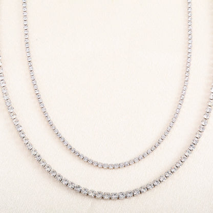 Stainless Steel Rhinestone Necklace for Women Cubic Zirconia Tennis Chain Ladies Crystal Choker Minimalism Jewelry Accessories