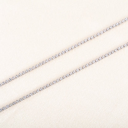 Stainless Steel Rhinestone Necklace for Women Cubic Zirconia Tennis Chain Ladies Crystal Choker Minimalism Jewelry Accessories