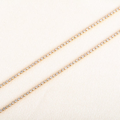 Stainless Steel Rhinestone Necklace for Women Cubic Zirconia Tennis Chain Ladies Crystal Choker Minimalism Jewelry Accessories