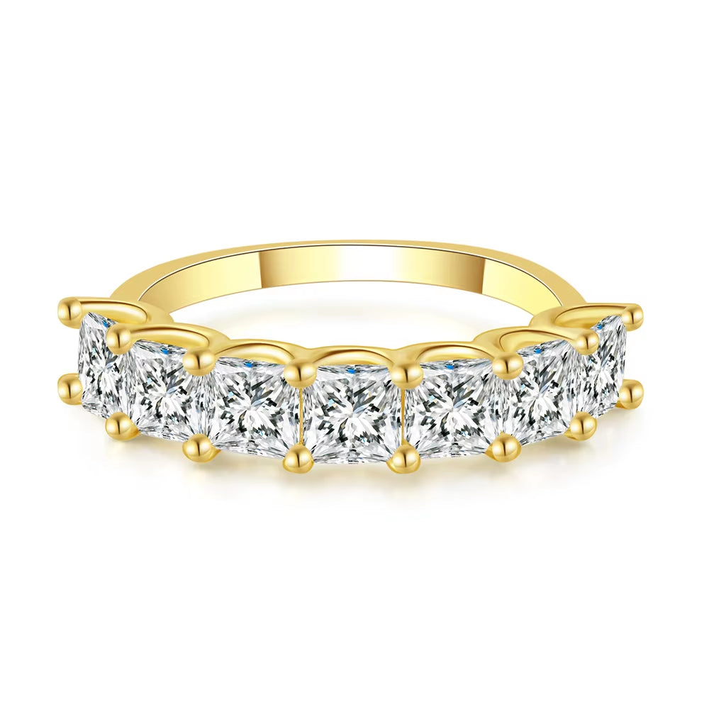 Designer Tennis Zircon Rings for Female Shiny Dainty Crystal Stacking Matching Wedding Finger Ring Fashion Chic Jewelry R018