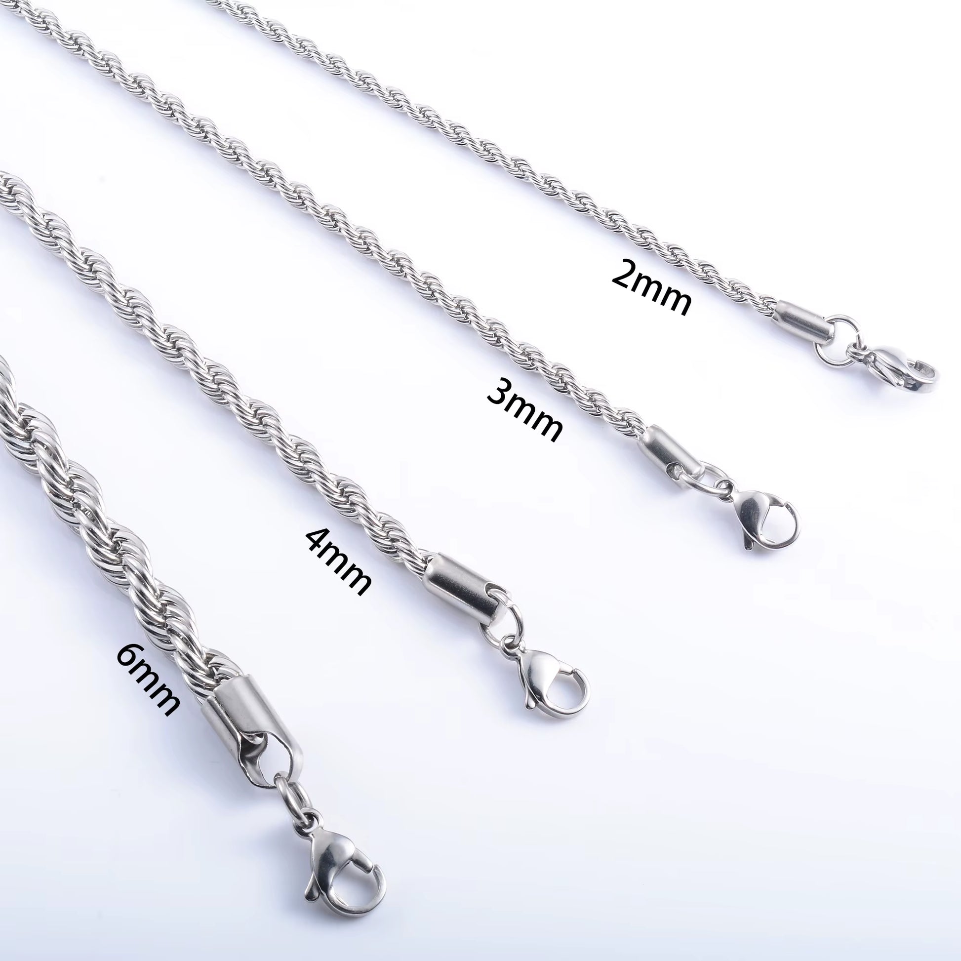 Men Rope Chain Bracelet for Women Stainless Steel Bangle Gold/Silver Color Ankle Anklet Gift Jewelry Accessories with Extension