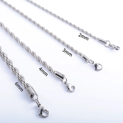 Men Rope Chain Bracelet for Women Stainless Steel Bangle Gold/Silver Color Ankle Anklet Gift Jewelry Accessories with Extension