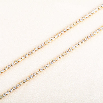 Stainless Steel Rhinestone Necklace for Women Cubic Zirconia Tennis Chain Ladies Crystal Choker Minimalism Jewelry Accessories